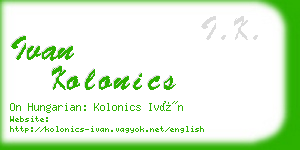 ivan kolonics business card